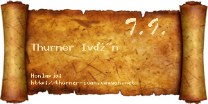 Thurner Iván névjegykártya
